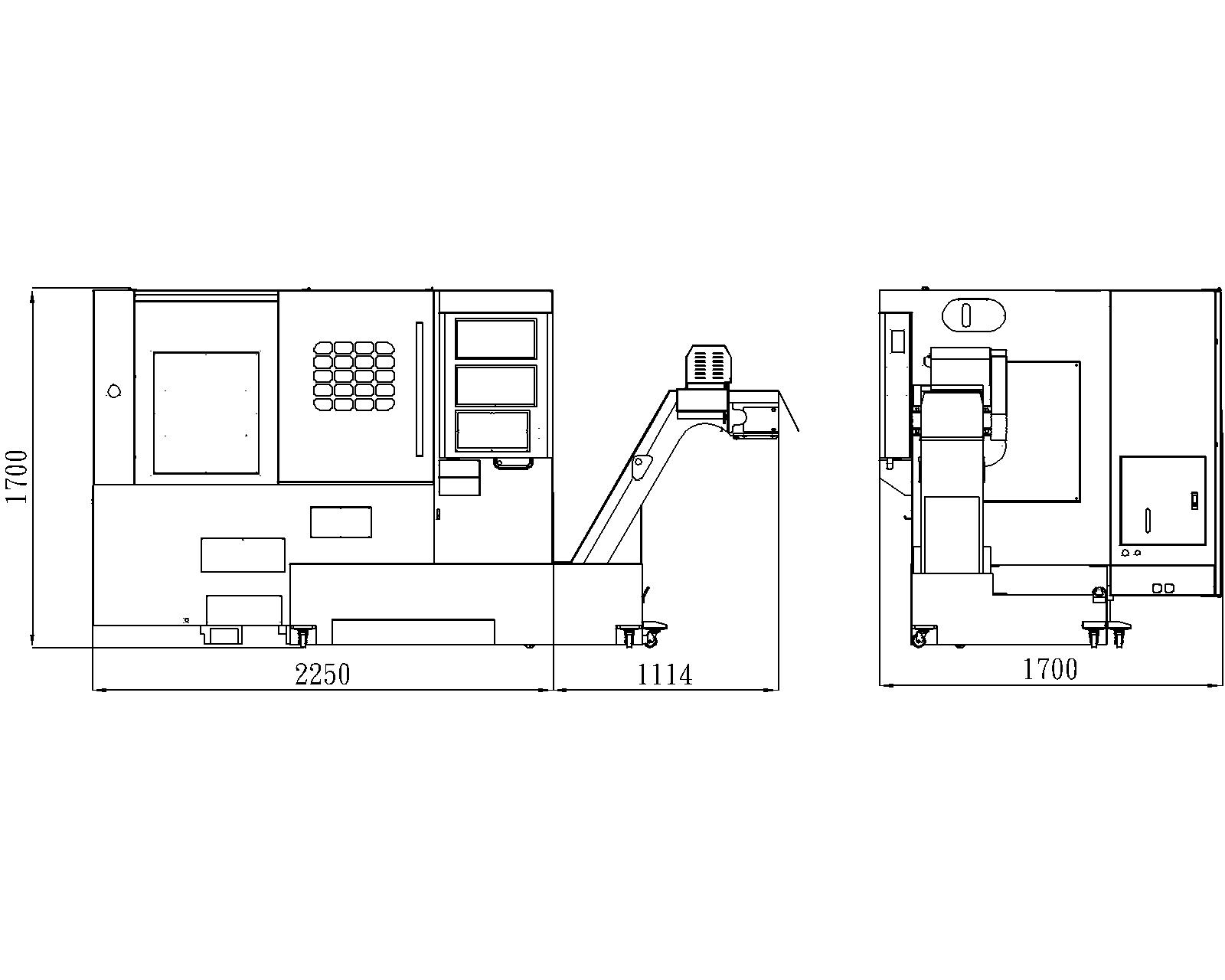 AEGIS CNC FTC-15PT 機械尺寸外觀圖